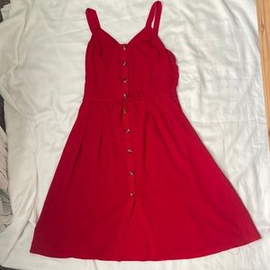 Red button up dress - Size L